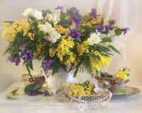 Без бренда «Натюрморт из мимоз и колокольчиков» в Тольятти