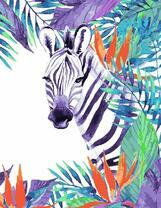 Зебра среди растений