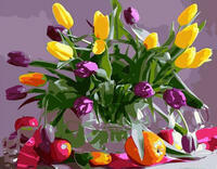 Без бренда «Разноцветные тюльпаны в прозрачной вазе» в Тольятти в интернет-магазине  Без бренда «Разноцветные тюльпаны в прозрачной вазе» в Тольятти