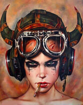 Без бренда «Девушка в шлеме с сигаретой» в Тольятти