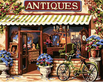 Велосипед возле антикварного магазинчика