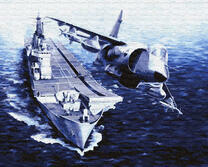 Авианосец и самолет