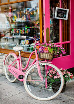 Дамский велосипед с цветами