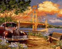 Без бренда «Американский автомобиль на фоне моста через залив» в Тольятти