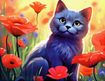 Без бренда «Серый котик и маки» в Тольятти