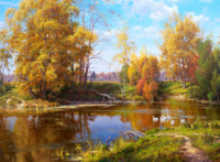 Без бренда «Осенний лес и берег реки» в Тольятти