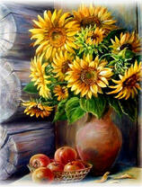 Без бренда «Кувшин с подсолнухами и корзинка с яблоками» в Тольятти